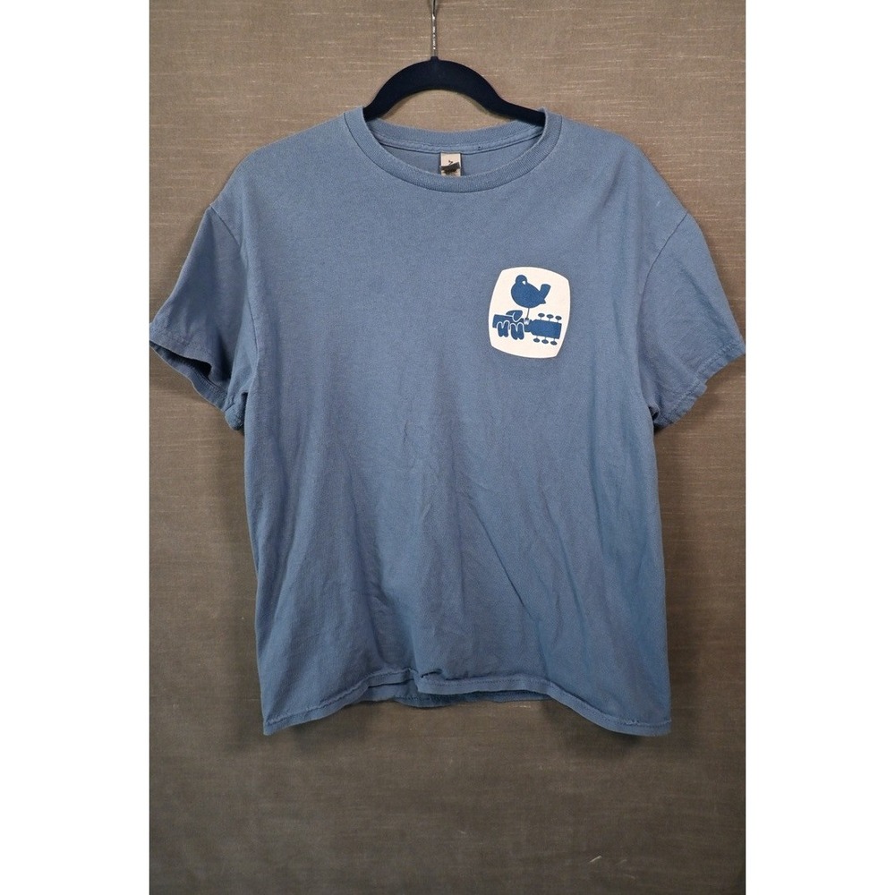 Woodstock Peace Patrol Indigo Historic Replica T-Shirt Mens Medium Blue Cotton